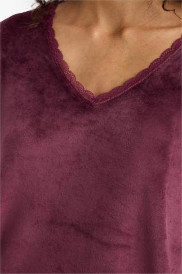 Pijama Takımı Regular Fit Uzun Kollu Velur Üst Uzun Alt-Fall in Love