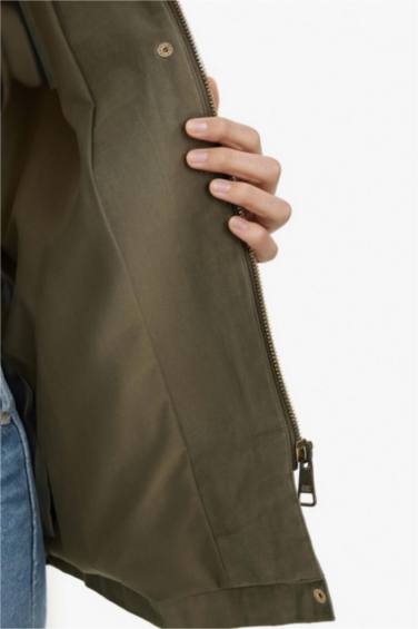 Su Geçirmez Regular Fıt Pamuklu Mont