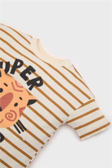 Baby Boy Striped Printed T-shirt Shorts 2 Piece Set
