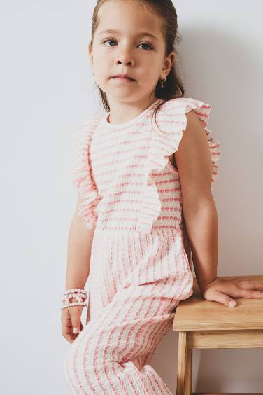 Baby Girl Striped Sleeveless Jumpsuit