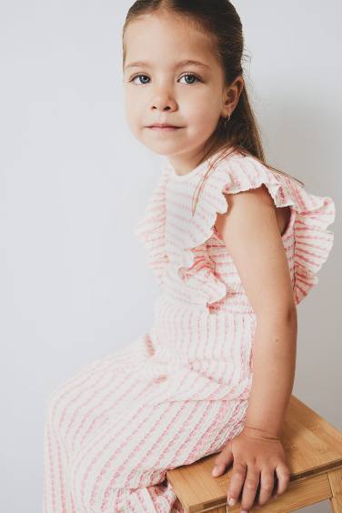 Baby Girl Striped Sleeveless Jumpsuit