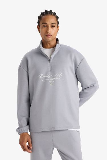 DeFactoFit NBA Brooklyn Nets Boxy Fit Scuba Fabric Sweatshirt