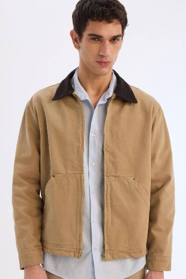 جاكيت خفيف قصة عادية بياخة قميص وبطانة قطنية