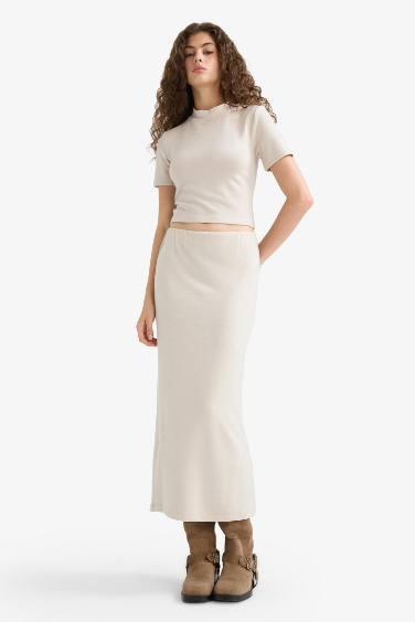Pencil Skirt High Waist Maxi Knitted Skirt