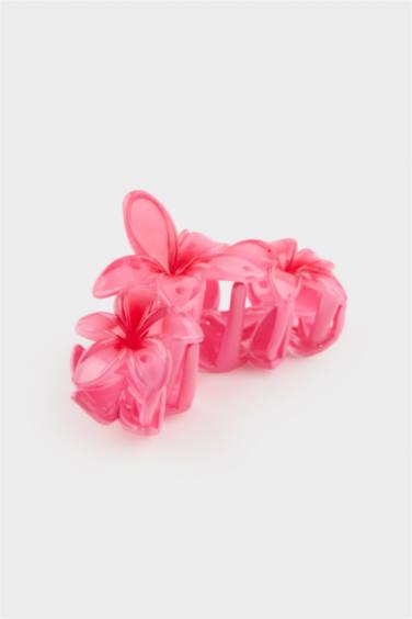 Woman Flower Motif Hair Clips