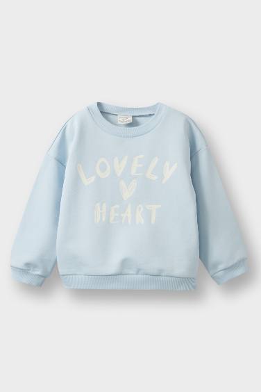 Baby Girl Crew Neck Printed Sweatshirt