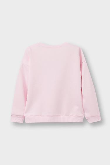 Baby Girl Crew Neck Printed 2 Piece Sweatshirt