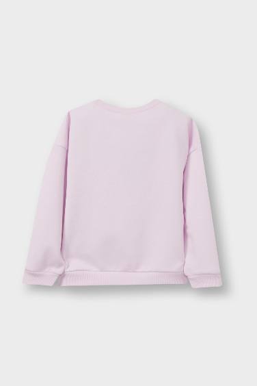 Girl Crew Neck Printed Soft Lining Sweatshirt