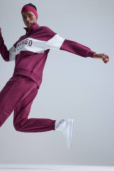 سويت شيرت اوفر سايز رياضي بياقة نص سوسته من شيكاغو بولز