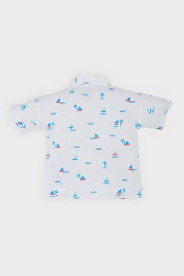 قميص بيبي ولادي نص ردن قصة عادية بطبعة بحر