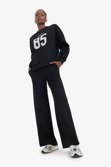 DeFactoFit Oversize Fit Printed Scuba Fabric Sports Sweatshirt