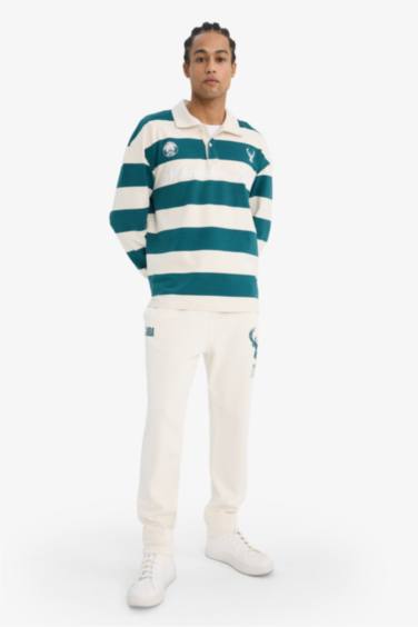 Standard Fit NBA Milwaukee Bucks Licensed Thick Sweatshirt Fabric Elastic Band Jogger