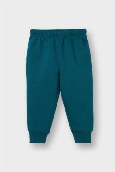 طقم بيبي اولادي بطبعة شعار قصة عادية - قطعتين