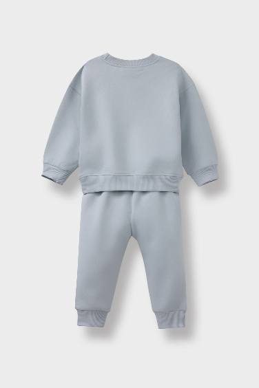 Erkek Bebek 2'li Takım Baskılı Sweatshirt Eşofman Altı