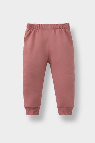 Kız Bebek 2'li Takım Baskılı Sweatshirt Eşofman Altı