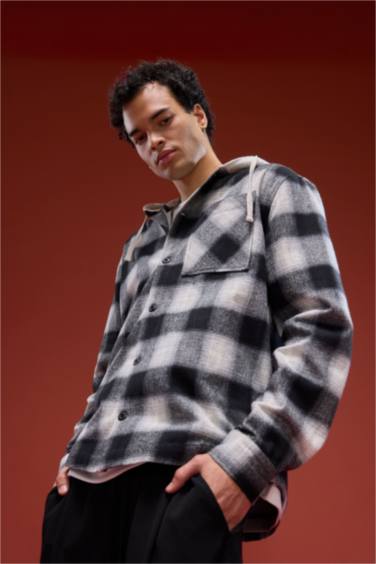 Relax Fit Flannel Long Sleeve Shirt
