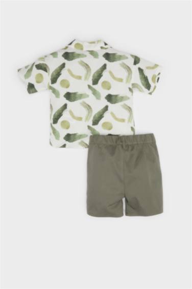 Baby Boy Patterned Shirt Shorts 2 Piece Set