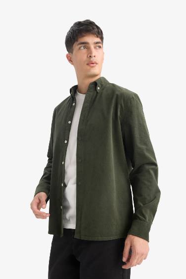 Regular Fit Polo Shirt Velvet Long Sleeve Shirt