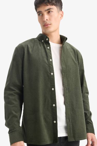 Regular Fit Polo Shirt Velvet Long Sleeve Shirt