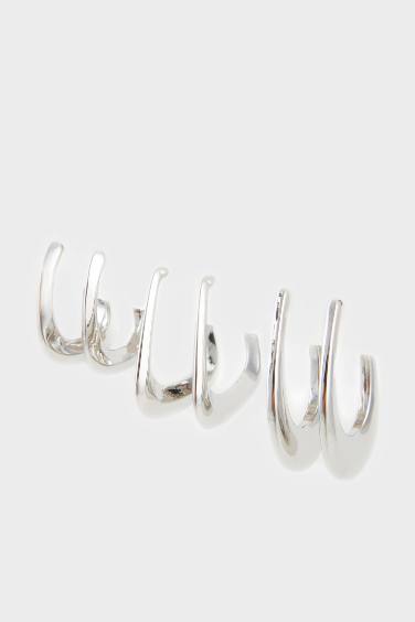 Woman 3 Piece Silver Earrings