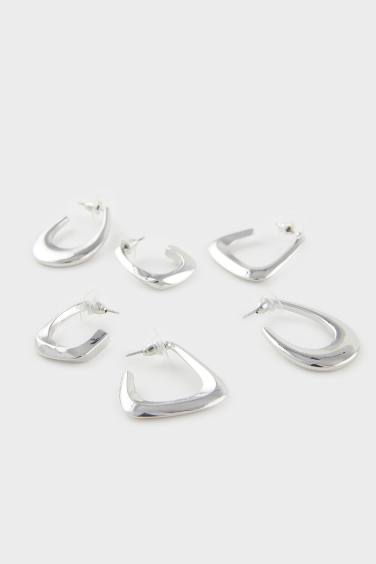 Woman 3 Piece Silver Earrings