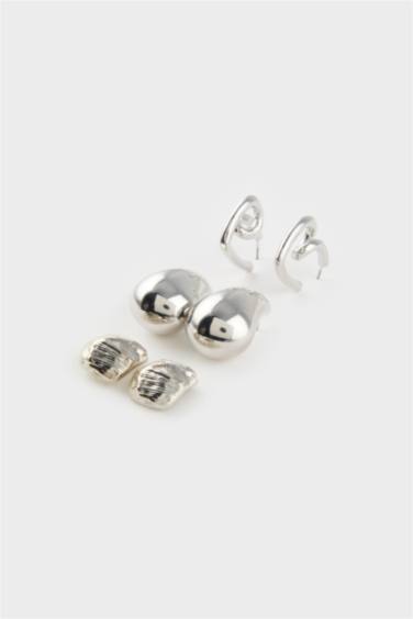 Woman 3 Piece Silver Earrings
