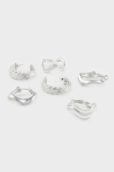 Lot de 3 Boucles d’oreilles argentées pour femme