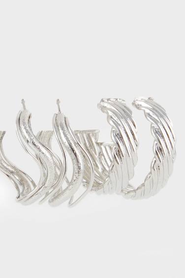 Lot de 3 Boucles d’oreilles argentées pour femme