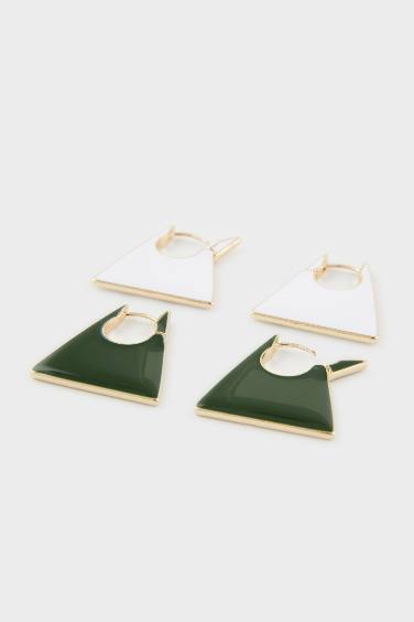 Lot de 2 Boucles d’oreilles noires et blanches pour femme