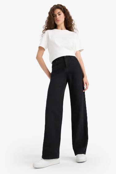 90's Wide Leg Yüksek Bel Uzun Jean Pantolon