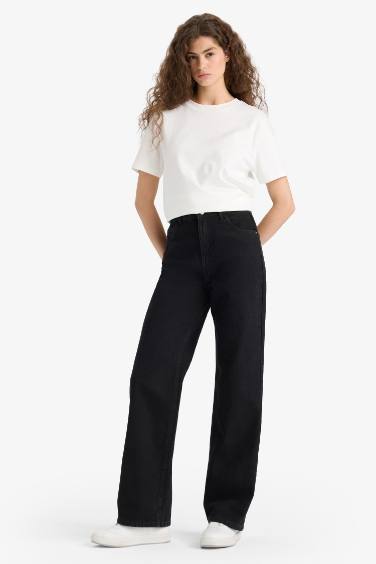 90's Wide Leg Yüksek Bel Uzun Jean Pantolon