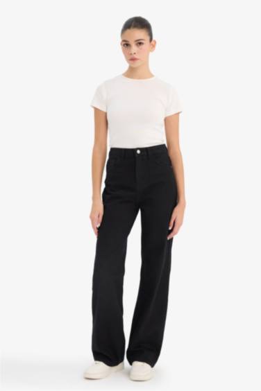 سروال جينز وايد ليج