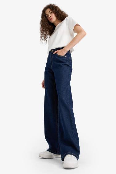 Straight Wide Leg High Waist Long Jeans