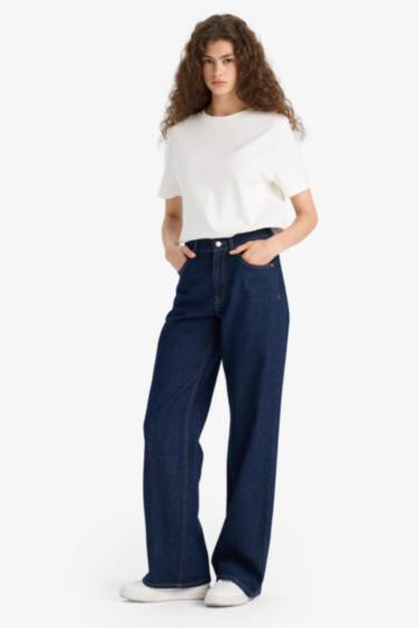 Straight Wide Leg High Waist Long Jeans