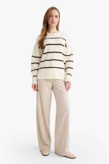 Pull tricot à col rond Coupe décontractée