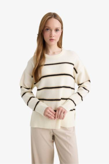 Pull tricot à col rond Coupe décontractée