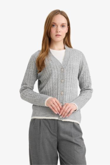 Cardigan à col en V Coupe régulière