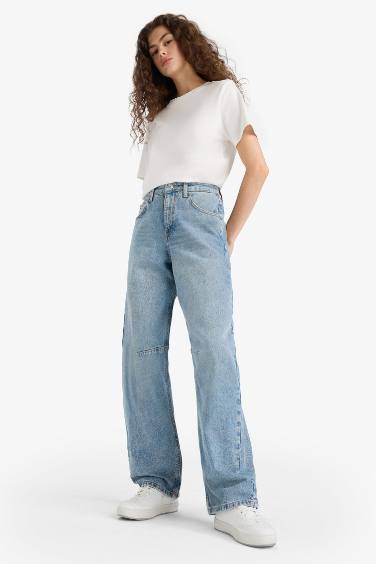 Baggy Fit High Waist Long Jeans