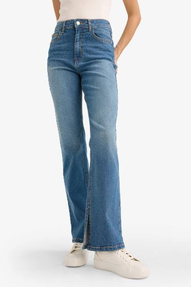 Slim Flare Fit High Waist Flared Long Jeans