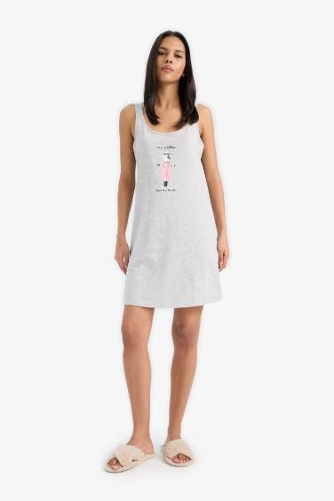 Fall in Love Regular Fit Crew Neck Sleeveless Dress