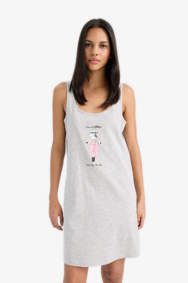 Fall in Love Regular Fit Crew Neck Sleeveless Dress