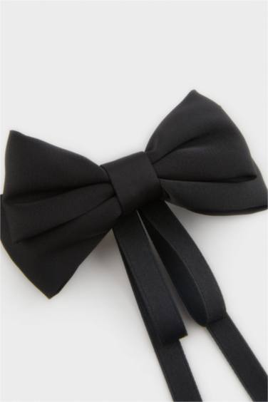 Girl Black Ribbon Patterned Hair Clips