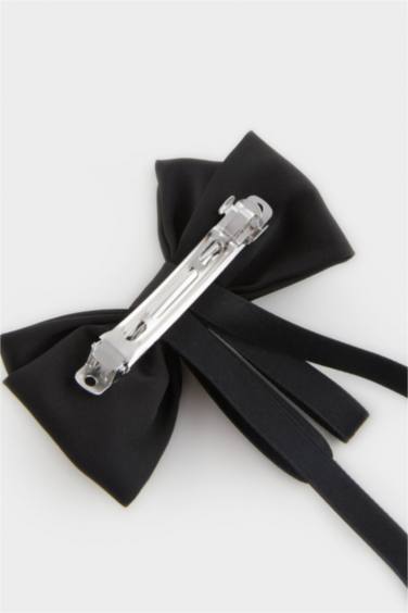 Girl Black Ribbon Patterned Hair Clips