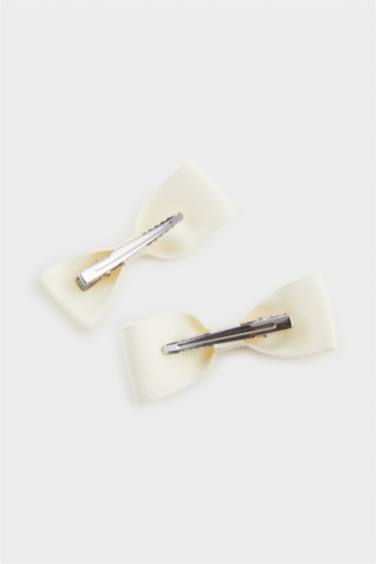 مشبك شعر بناتي ابيض - قطعتين