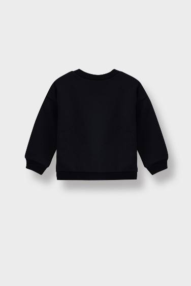 Regular Fit Slogan Crew Neck Sweatshirt