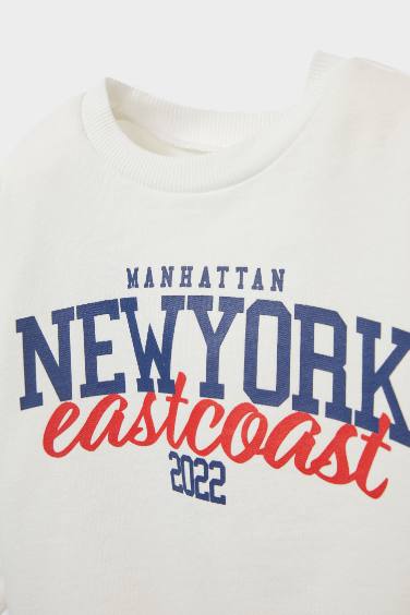 سويت شيرت بيبي اولادي قصة عادية بطبعة نيو يورك