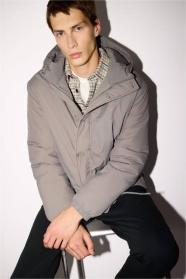 Regular Fit Hooded Zippered Waterproof Jacket