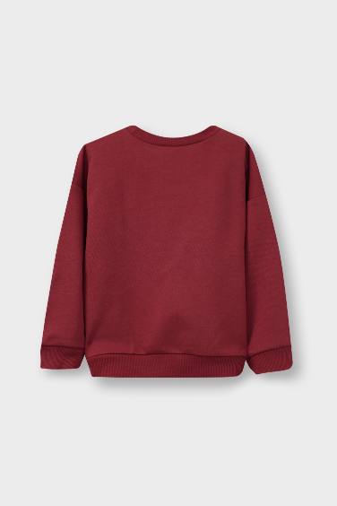 Erkek Bebek Bisiklet Yaka Baskılı 2'li Sweatshirt