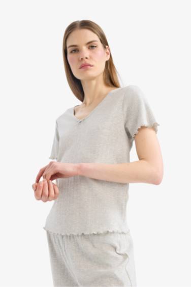 Fall in Love Regular Fit Top Bottom 2 Piece Pajama Set