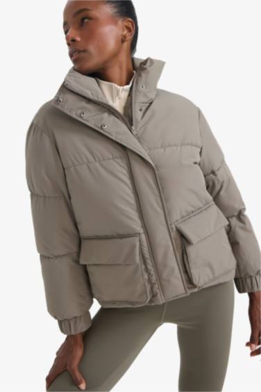 DeFactoFit Oversize Fit Stand Collar Pockets Puffer Jacket